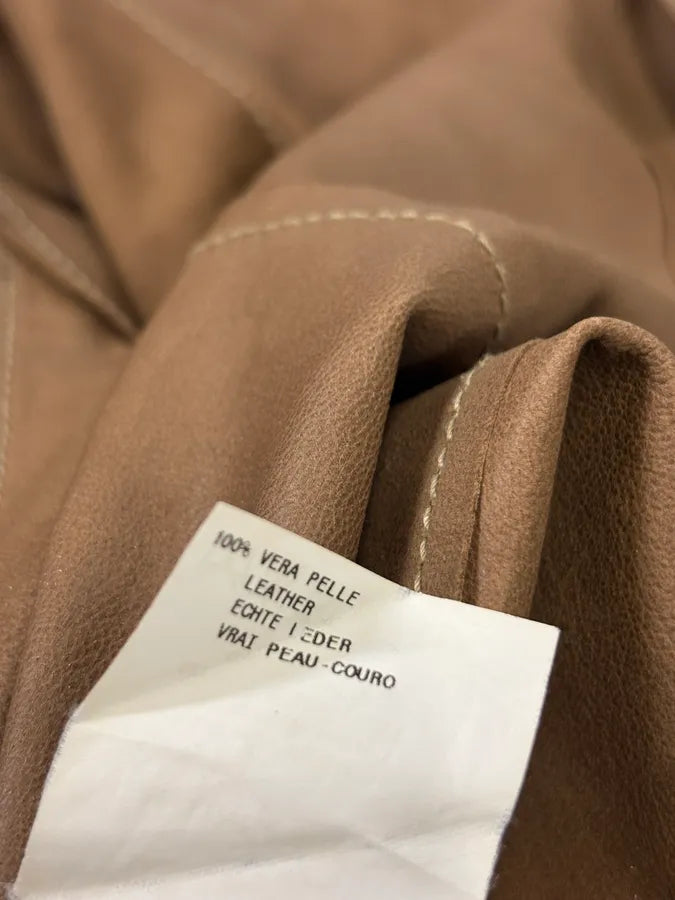 SS2006 Emporio Armani Pure Brown Leather Jacket KbWHiLA 10