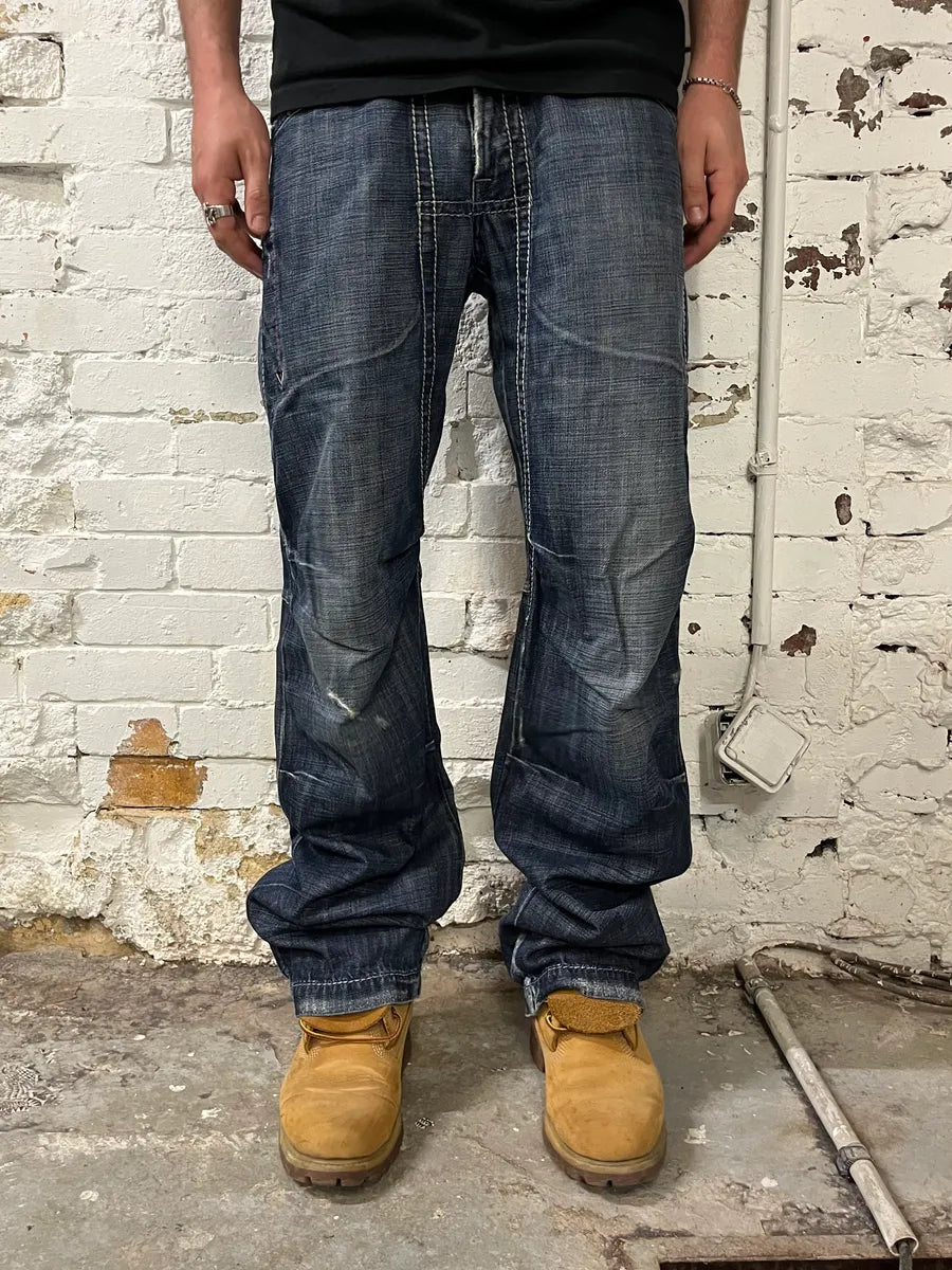 SS2006 Marithé + François Girbaud Blue Faded Denim Jeans hHUZzJP 0