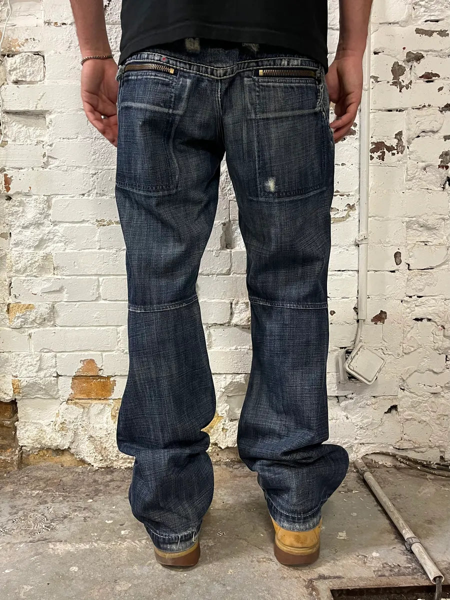 SS2006 Marithé + François Girbaud Blue Faded Denim Jeans hHUZzJP 3