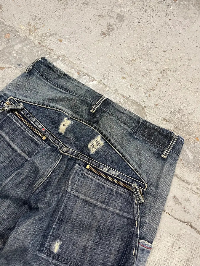 SS2006 Marithé + François Girbaud Blue Faded Denim Jeans hHUZzJP 7