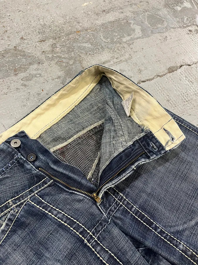 SS2006 Marithé + François Girbaud Blue Faded Denim Jeans hHUZzJP 8