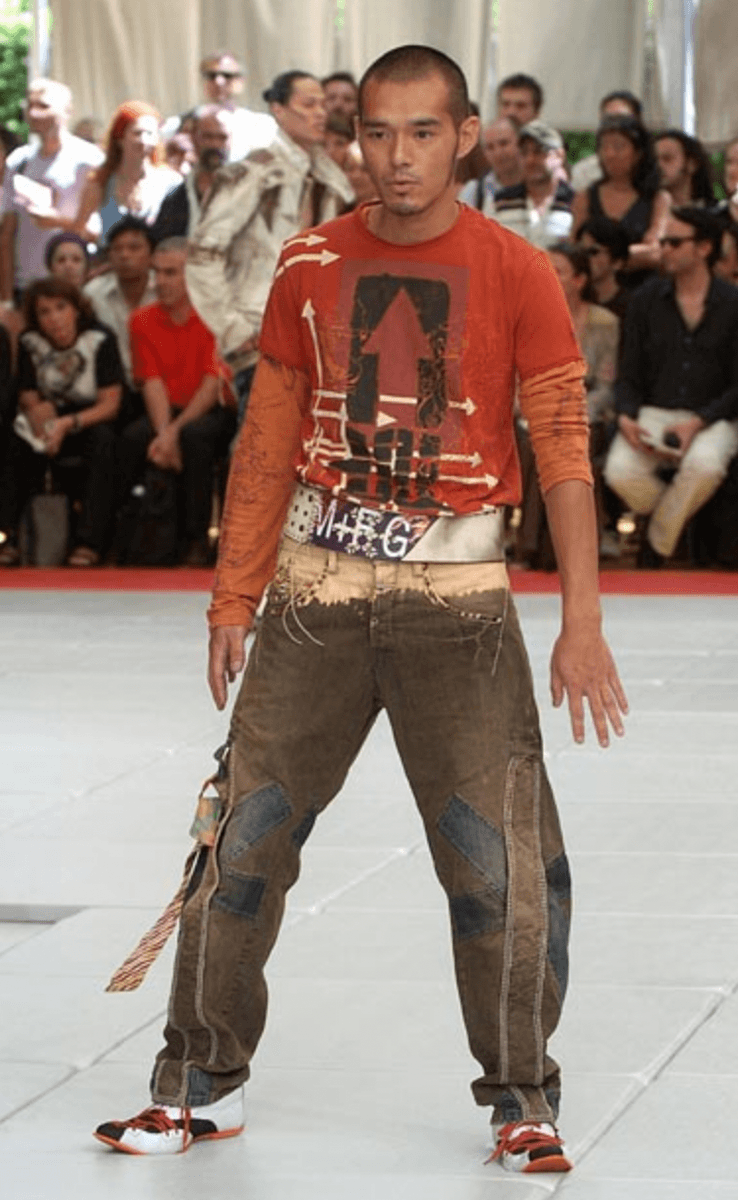 SS2006 Marithé + François Girbaud Khaki Studded Cargo Jeans FqKpfOX 1