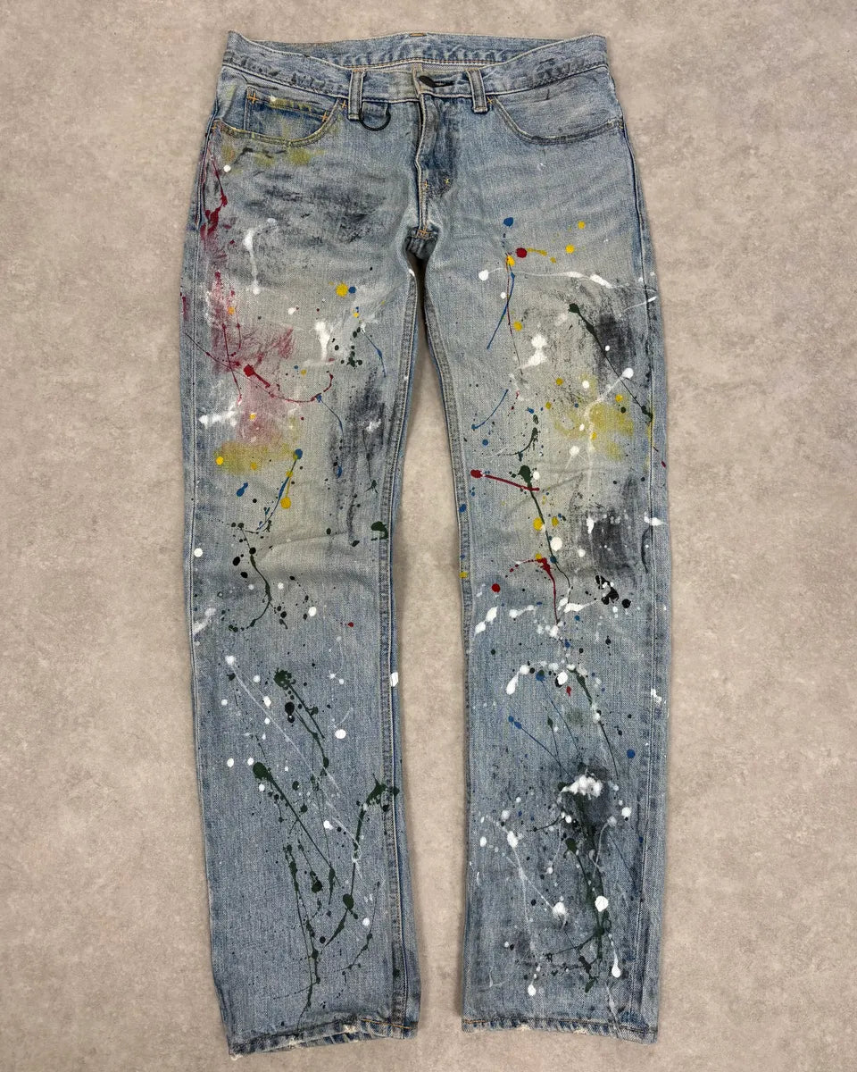 SS2006 Number (N)ine Paint Splatter Denim Jeans  LcjSjtC 0