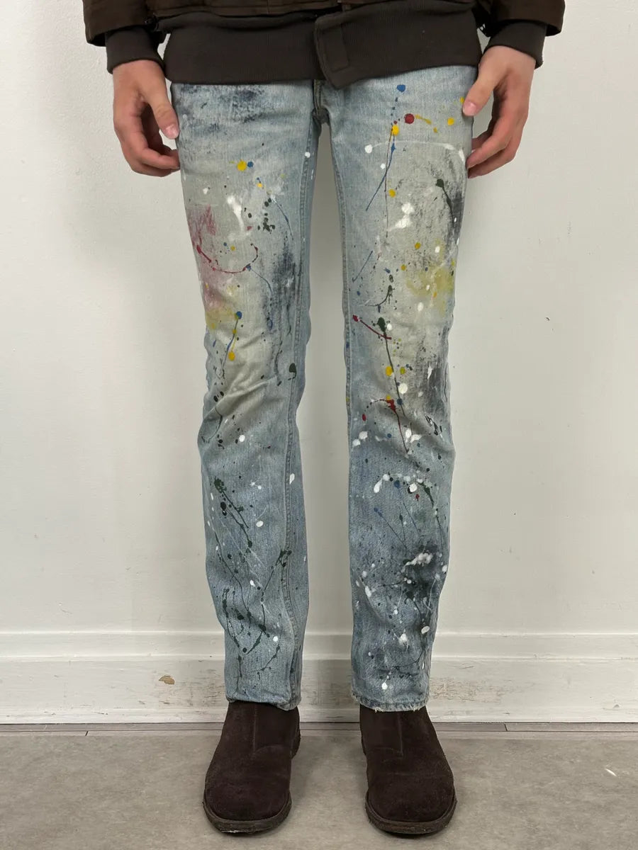SS2006 Number (N)ine Paint Splatter Denim Jeans  LcjSjtC 2