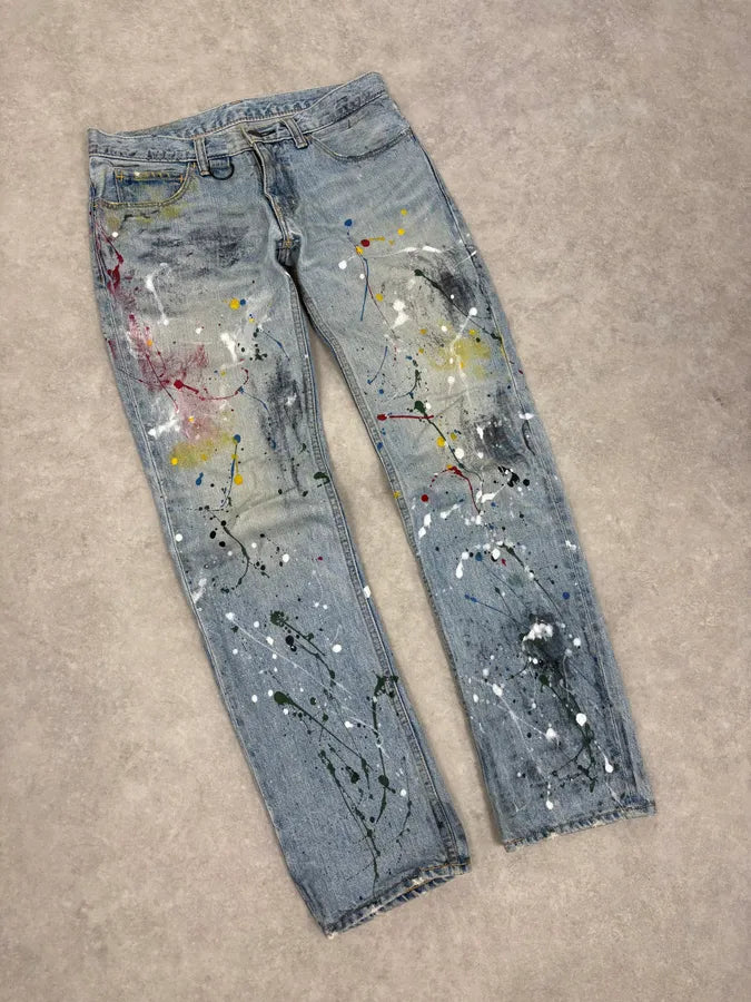 SS2006 Number (N)ine Paint Splatter Denim Jeans  LcjSjtC 5