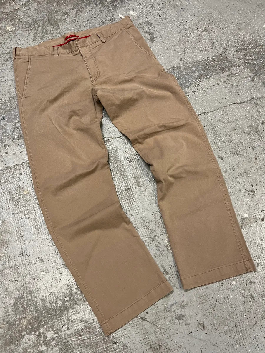 SS2006 Prada Beige Relaxed Regular Pants (M/L) diMsItT 4