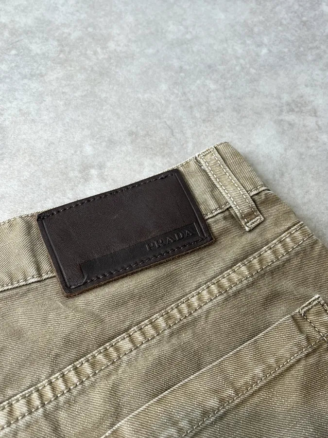 SS2006 Prada Beige Relaxed Shorts MQfrbHw 10