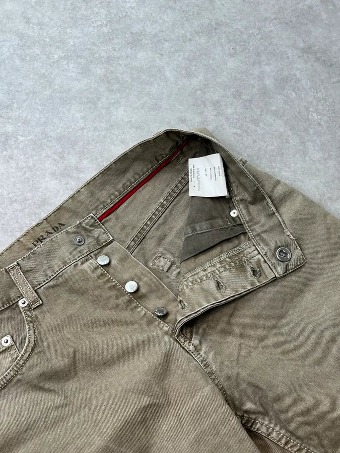 SS2006 Prada Beige Relaxed Shorts MQfrbHw 11