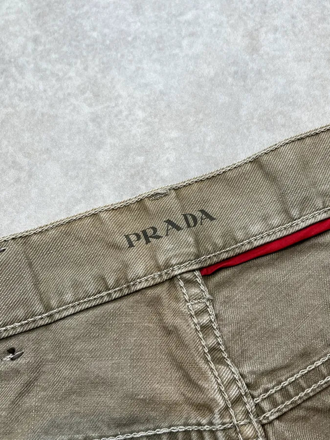 SS2006 Prada Beige Relaxed Shorts MQfrbHw 12