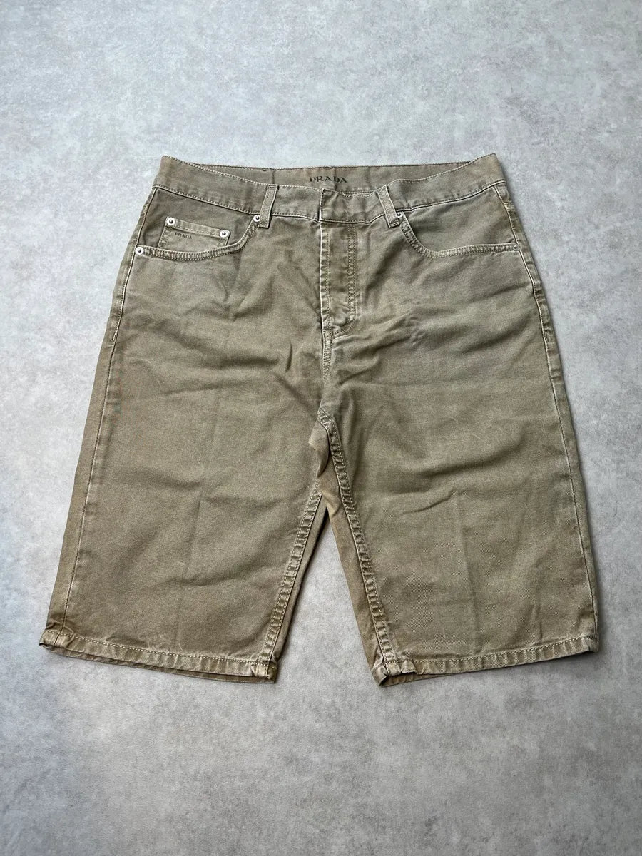 SS2006 Prada Beige Relaxed Shorts MQfrbHw 3