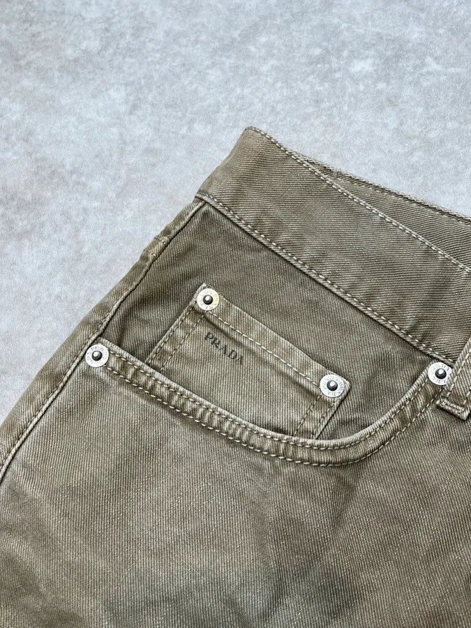 SS2006 Prada Beige Relaxed Shorts MQfrbHw 7