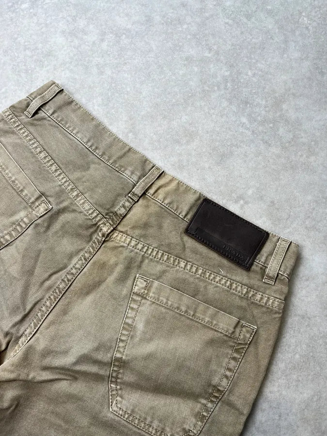 SS2006 Prada Beige Relaxed Shorts MQfrbHw 8