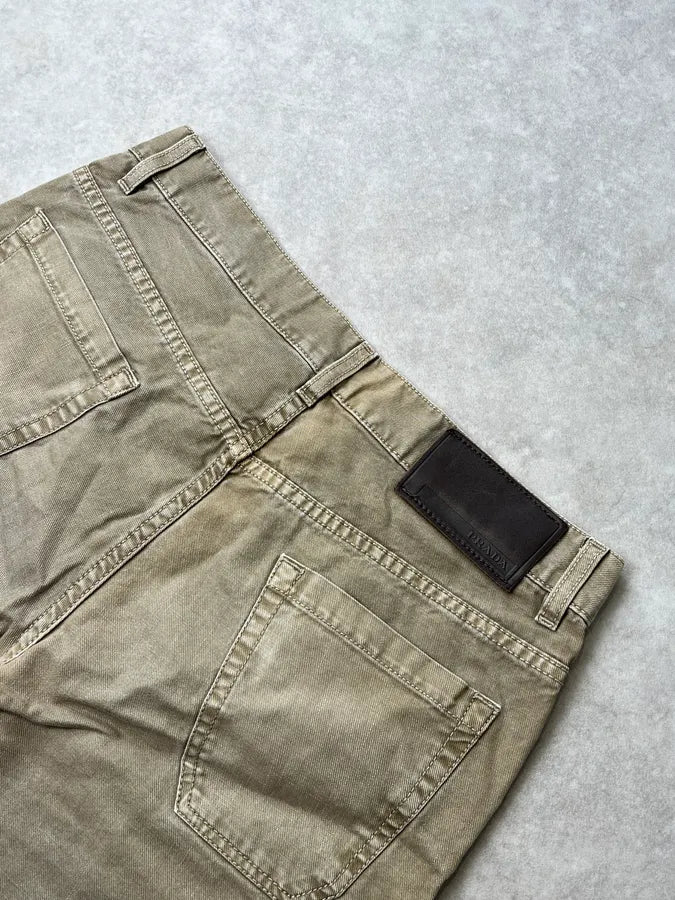 SS2006 Prada Beige Relaxed Shorts MQfrbHw 9