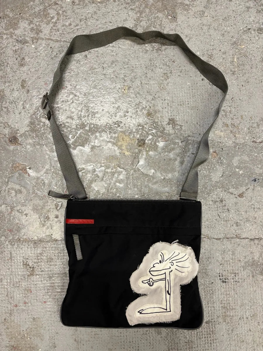 SS2006 Prada Black Linea Rossa Shoulder Bag (OS) tOGTLXk 0