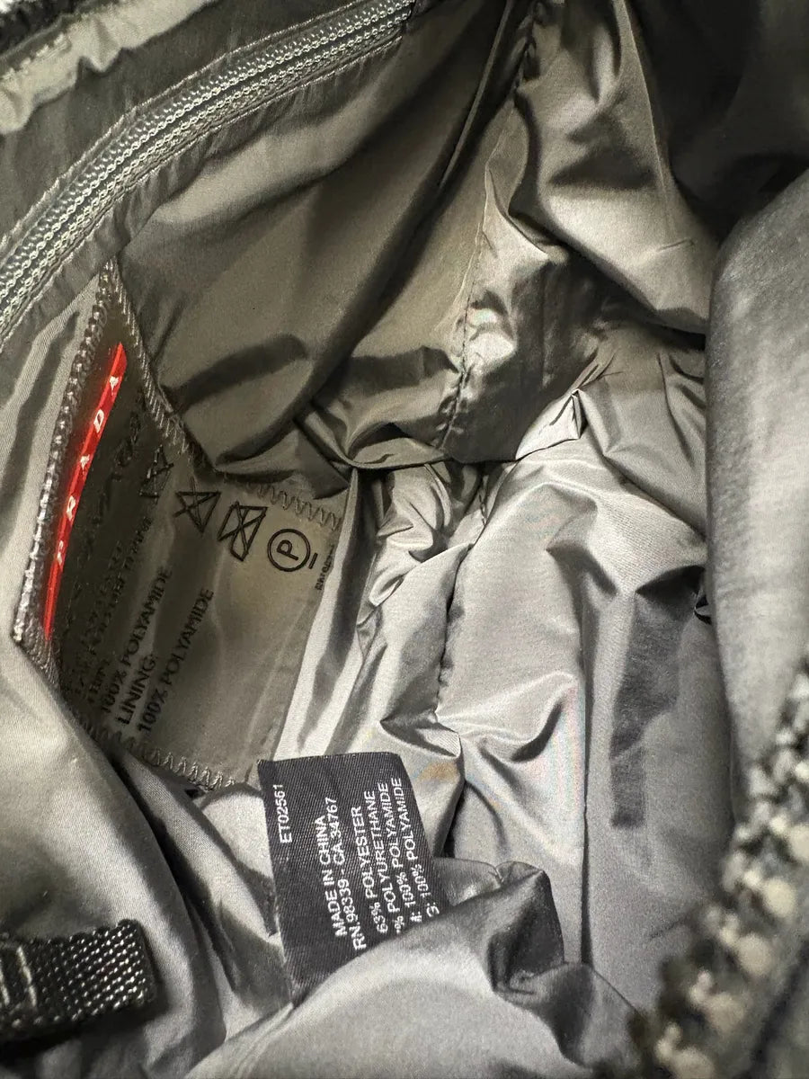 SS2006 Prada Black Linea Rossa Shoulder Bag (OS) tOGTLXk 5