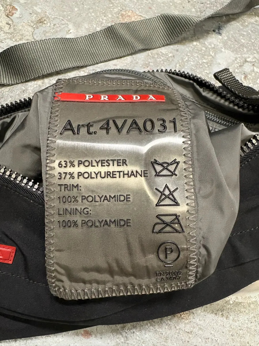 SS2006 Prada Black Linea Rossa Shoulder Bag (OS) tOGTLXk 8