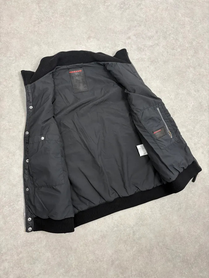 SS2006 Prada Black Nylon Quilted Vest nFQDOVW 6