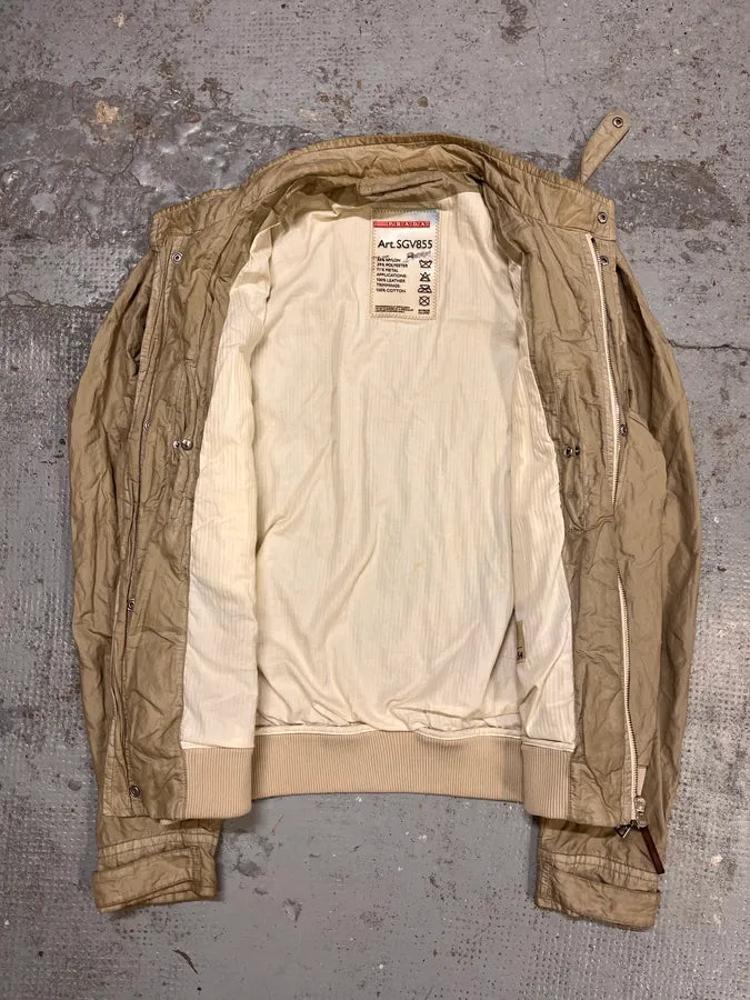 SS2006 Prada Cargo Beige Nylon Jacket nPEcEAV 7
