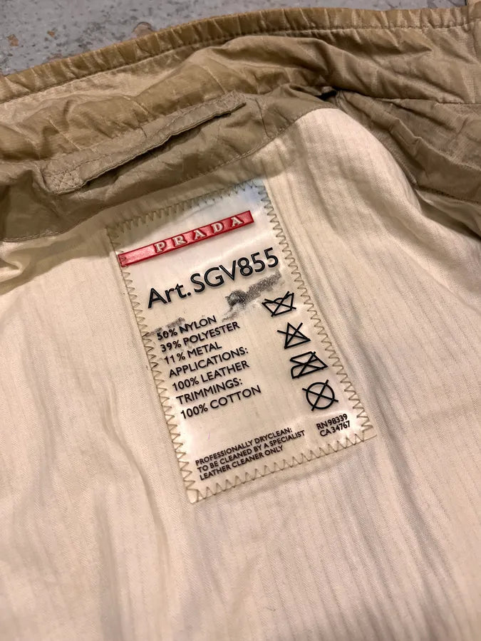 SS2006 Prada Cargo Beige Nylon Jacket nPEcEAV 8