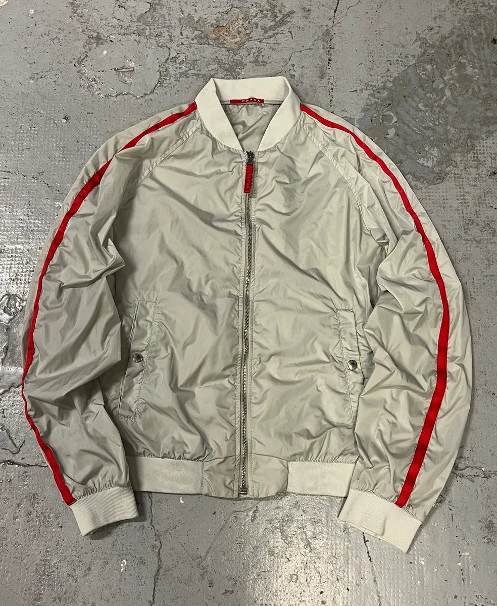 SS2006 Prada Grey & Red Sport Track Jacket VmcrKUN 0