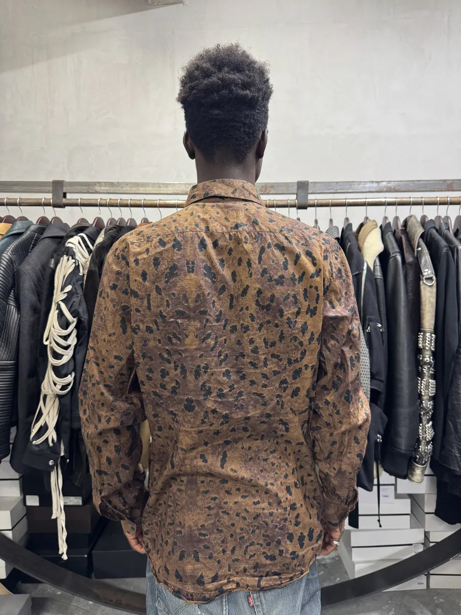 SS2006 Prada Leopard Print Brown Mafia Shirt OsYrhxQ 2