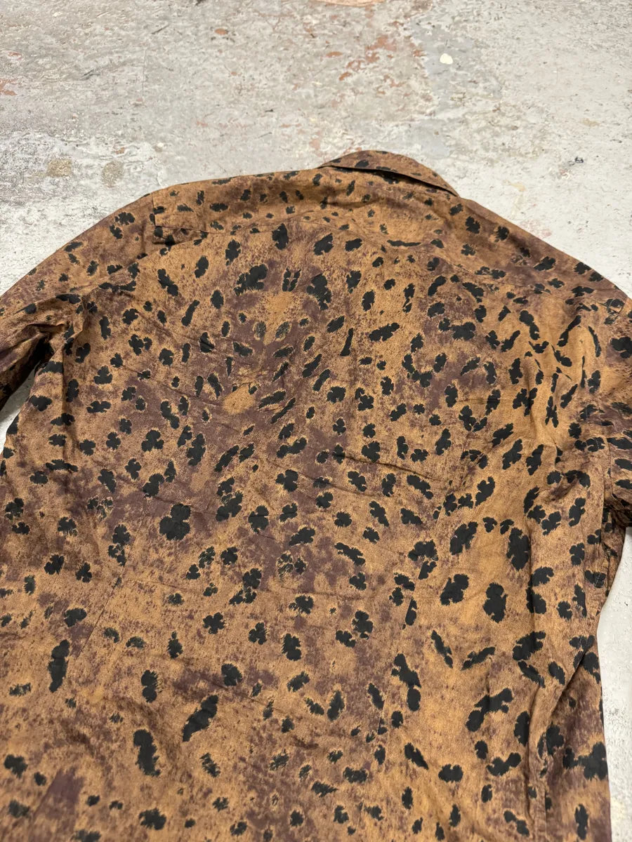 SS2006 Prada Leopard Print Brown Mafia Shirt OsYrhxQ 7