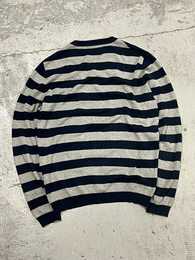 SS2006 Prada Navy & Grey Striped Sweater jAbLWIy 5