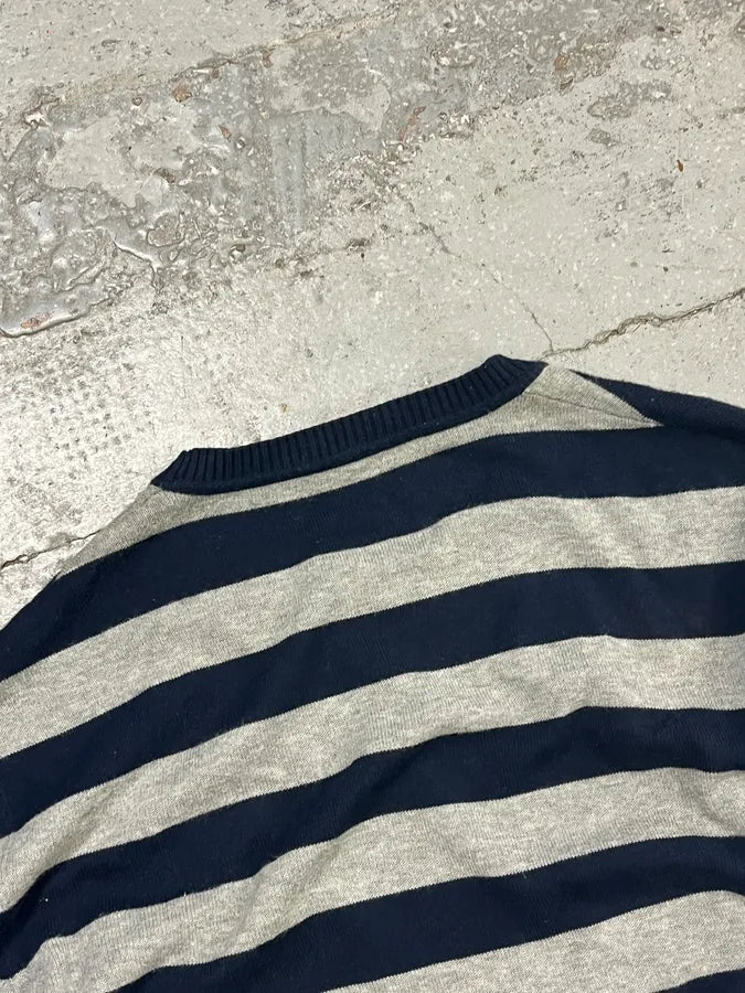 SS2006 Prada Navy & Grey Striped Sweater jAbLWIy 6