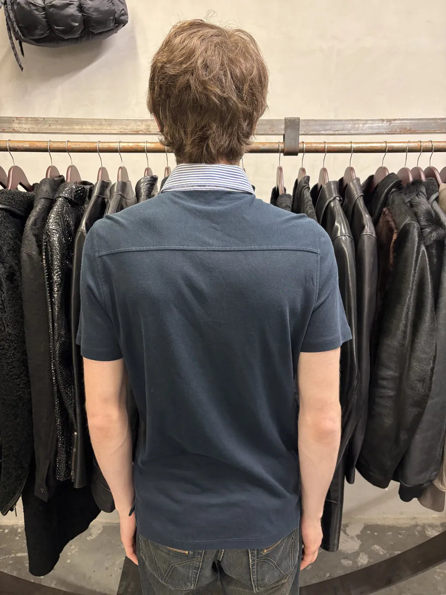 SS2006 Prada Navy Stripped Polo Shirt (S) vSFWhvt 2