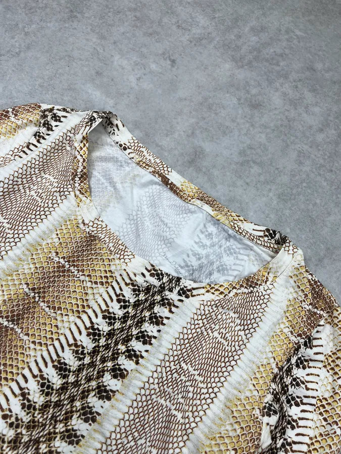 SS2006 Roberto Cavalli Snake Print Beige Longsleeve wwMYaAU 4