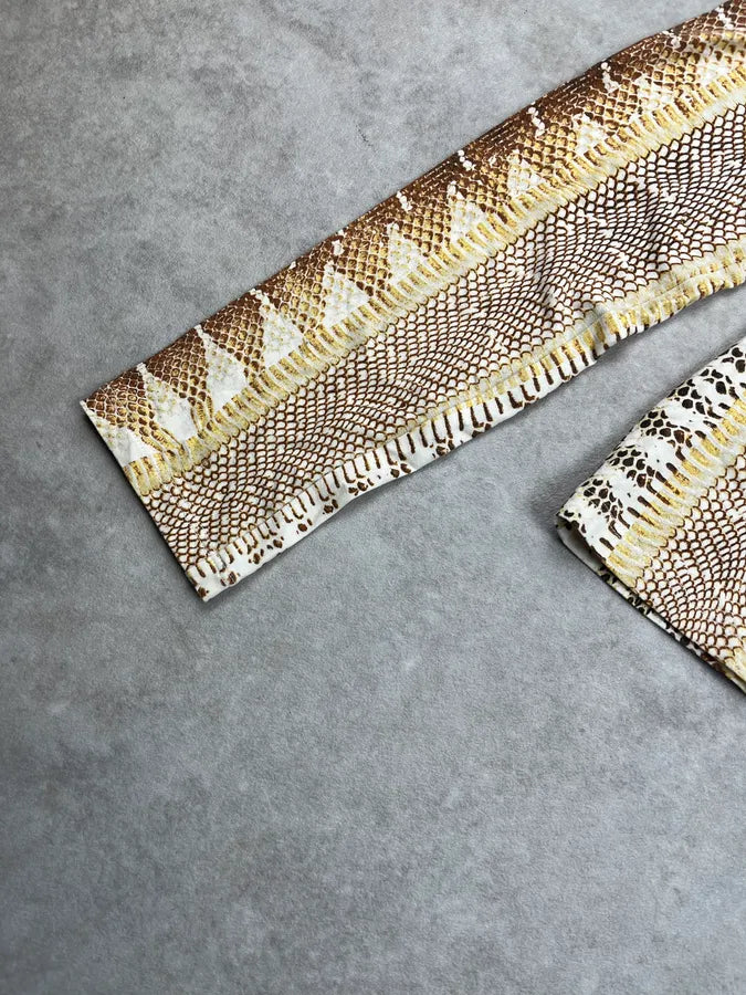SS2006 Roberto Cavalli Snake Print Beige Longsleeve wwMYaAU 5
