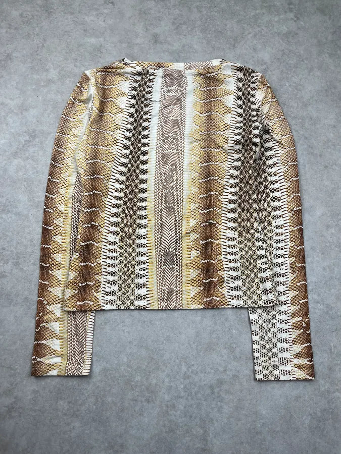 SS2006 Roberto Cavalli Snake Print Beige Longsleeve wwMYaAU 6