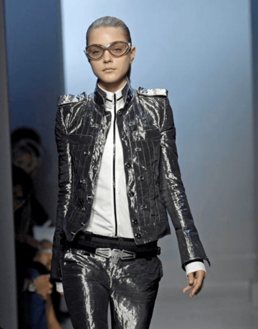 SS2007 Balenciaga Grey Nylon Metallic Jacket zMKncwN 1