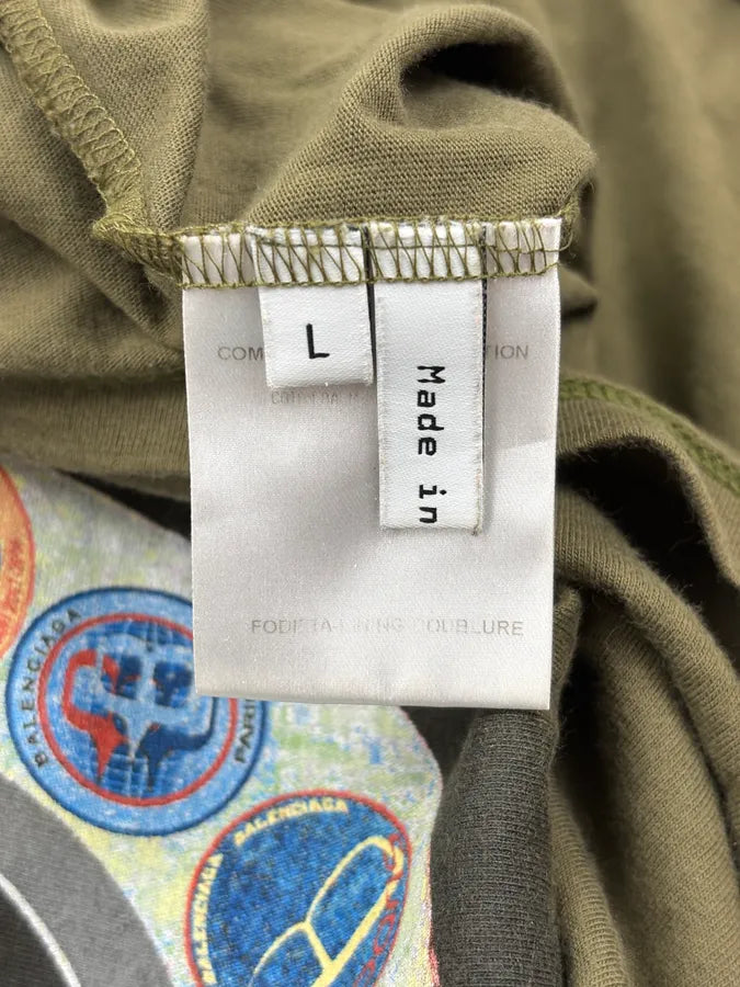 SS2007 Balenciaga Khaki Spatial Vinyl Longsleeve T-Shirt wNsvYpe 9