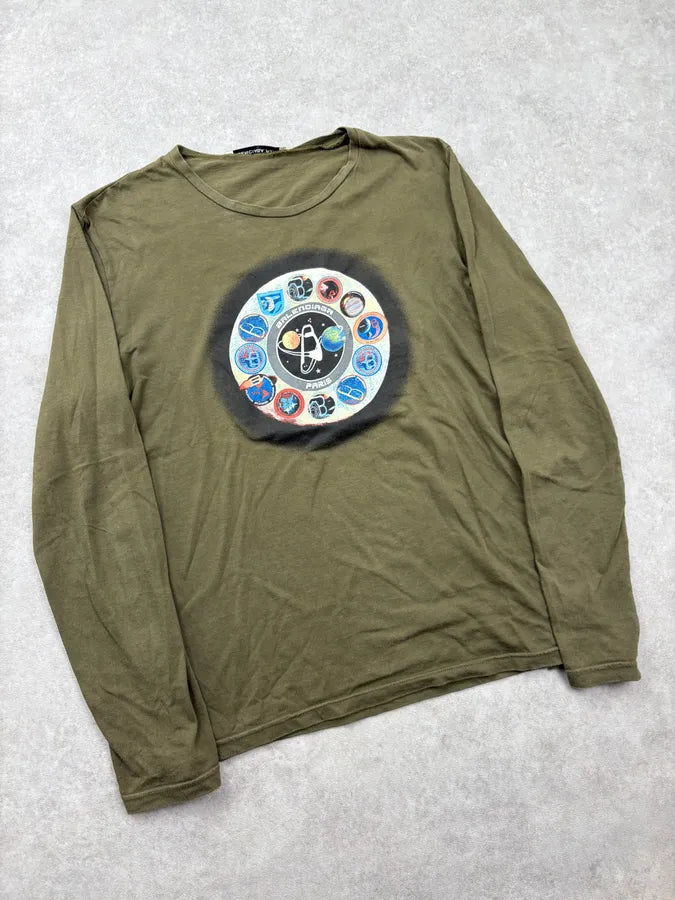 SS2007 Balenciaga Khaki Spatial Vinyl Longsleeve T-Shirt wNsvYpe 3