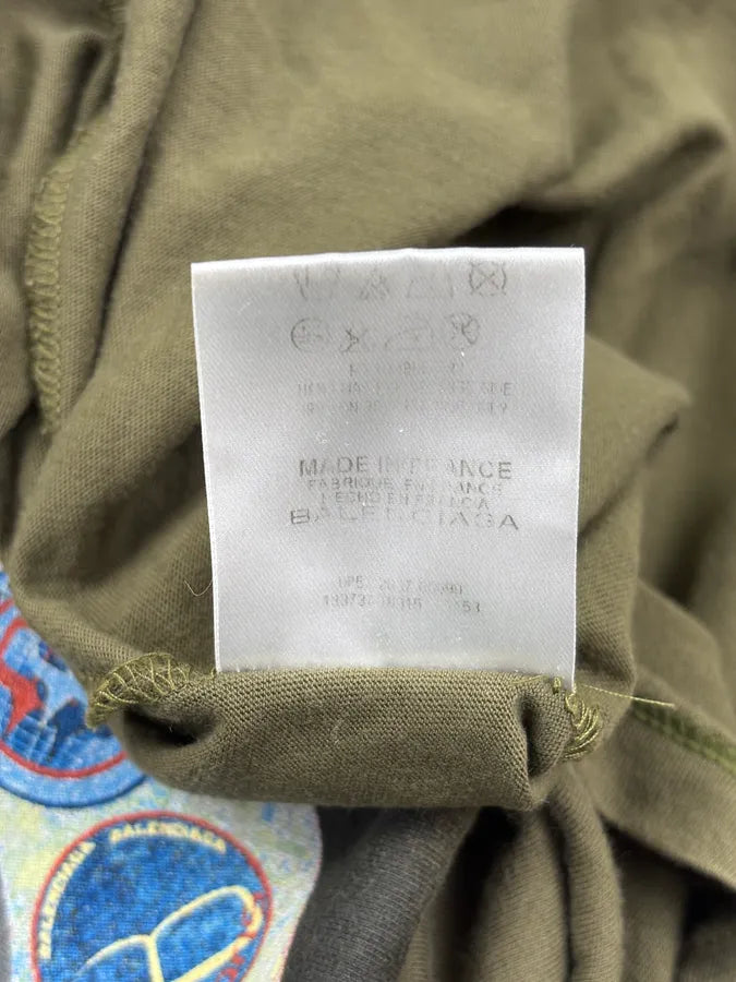 SS2007 Balenciaga Khaki Spatial Vinyl Longsleeve T-Shirt wNsvYpe 10