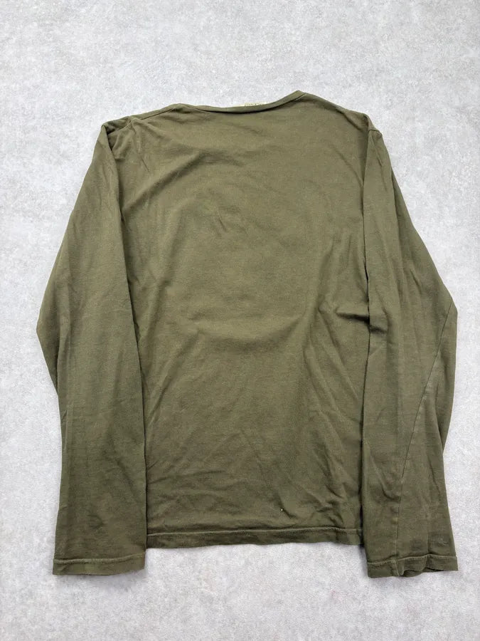 SS2007 Balenciaga Khaki Spatial Vinyl Longsleeve T-Shirt wNsvYpe 5