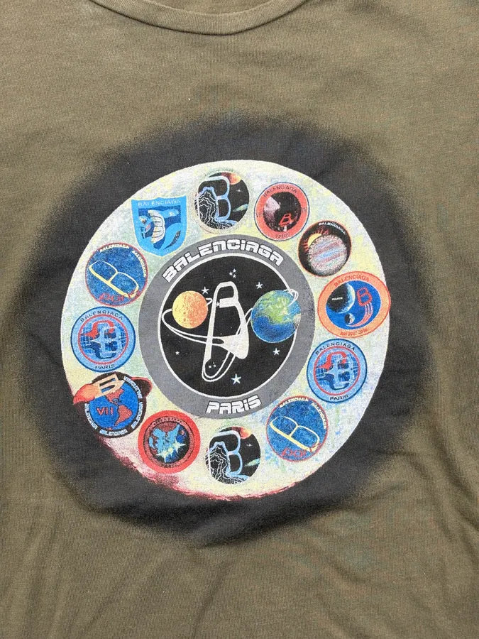 SS2007 Balenciaga Khaki Spatial Vinyl Longsleeve T-Shirt wNsvYpe 7