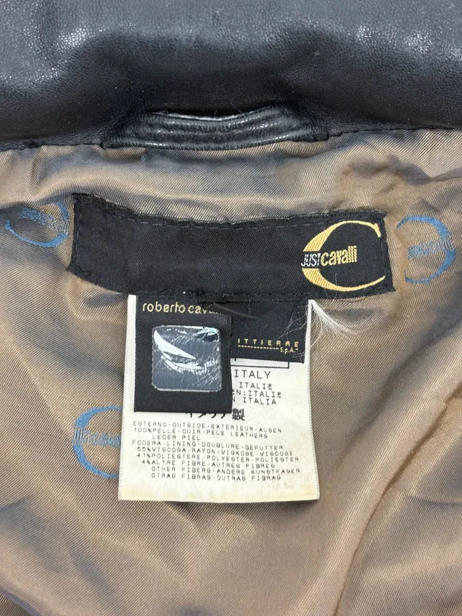 SS2007 Cavalli Black Imperial Leather Jacket onyeoba 10