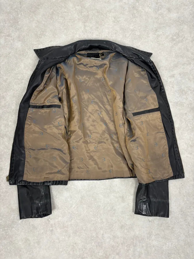SS2007 Cavalli Black Imperial Leather Jacket onyeoba 7