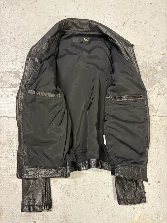 SS2007 Cavalli Black Mafia Leather Jacket panzxVE 6