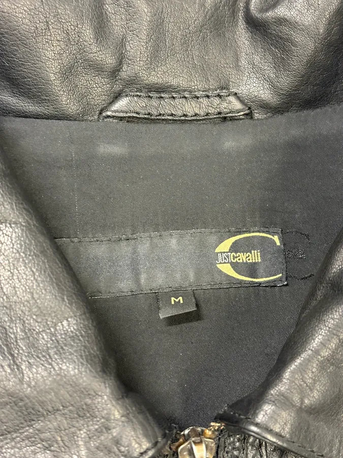 SS2007 Cavalli Black Mafia Leather Jacket panzxVE 9