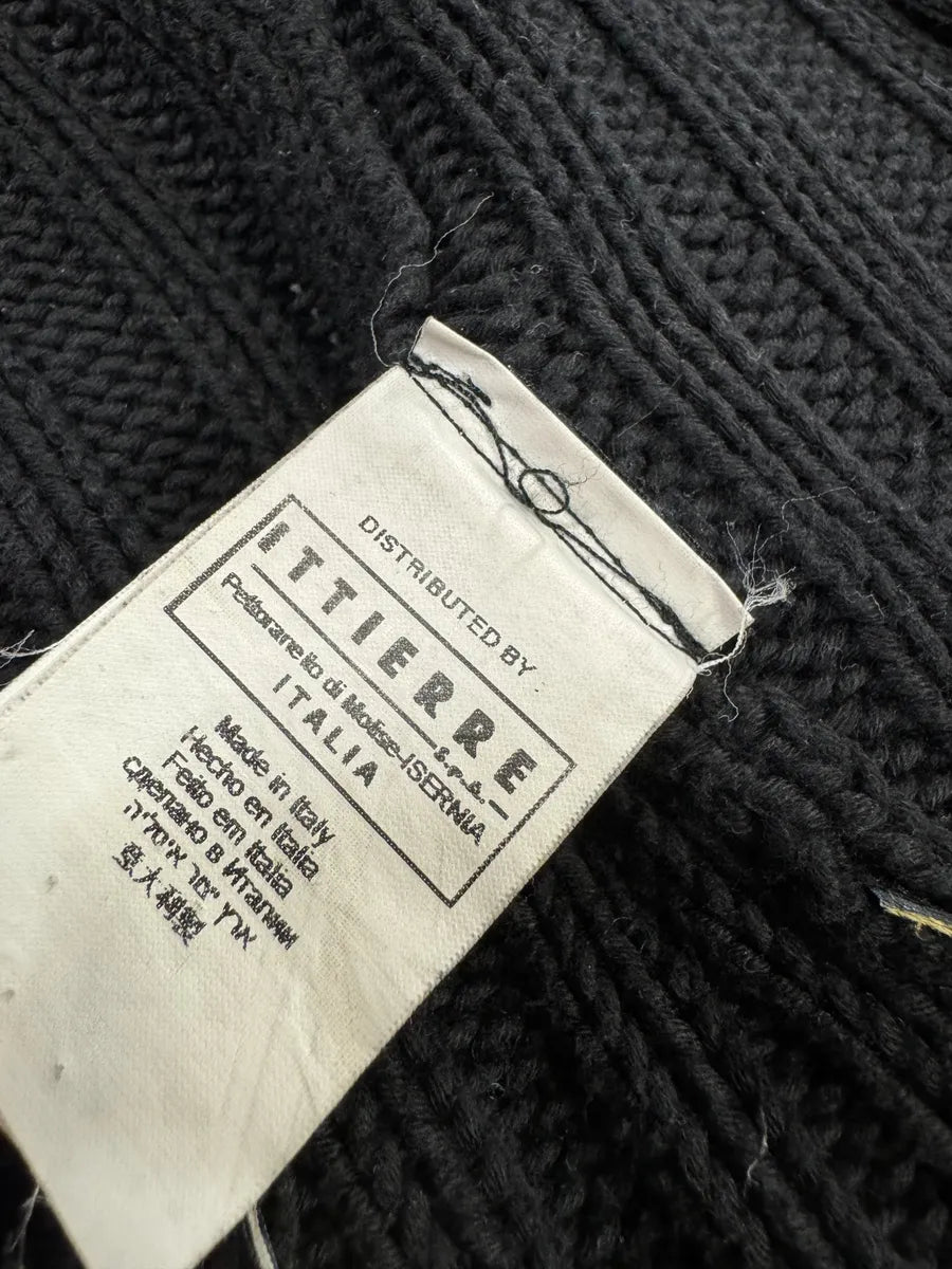 SS2007 Cavalli Black Wool Biker Hybrid Zip-up Jacket YeZyJuG 8