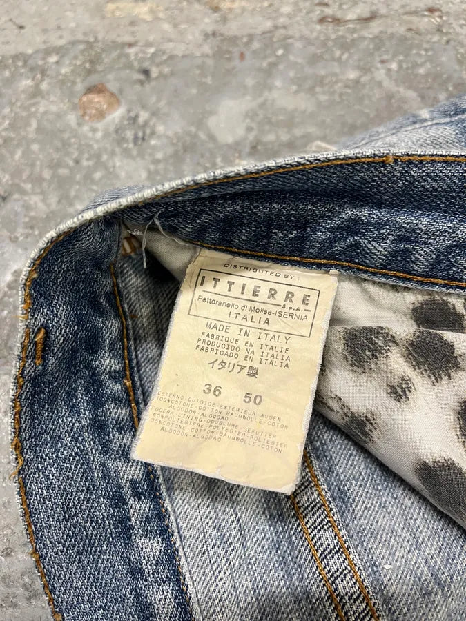 SS2007 Cavalli Blue Distressed Tiger Denim Jeans dctSOij 12