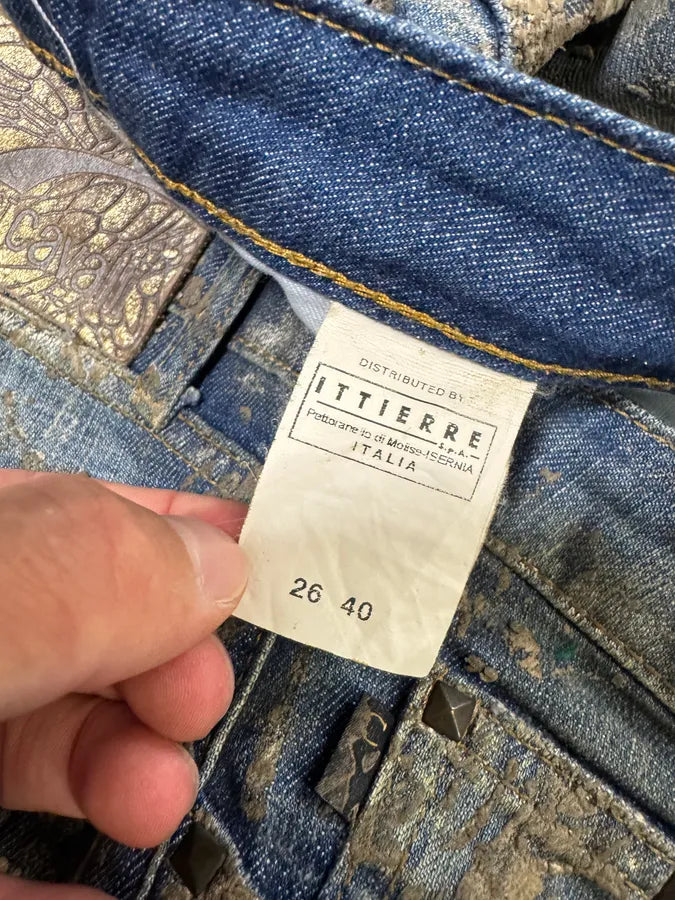SS2007 Cavalli Blue Golden Aged Royal Denim Jeans XSzIHBy 10
