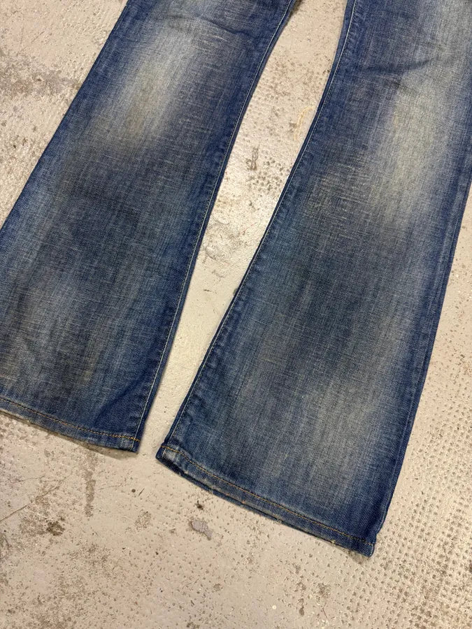 SS2007 Cavalli Blue Golden Aged Royal Denim Jeans XSzIHBy 6