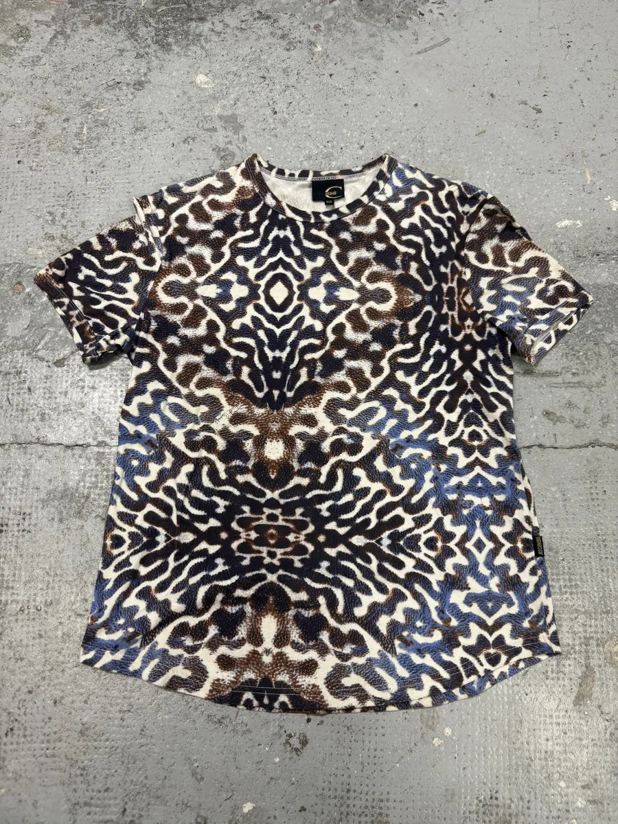 SS2007 Cavalli Hallucination Blue & Brown Pixel T-Shirt dZKzMhP 0