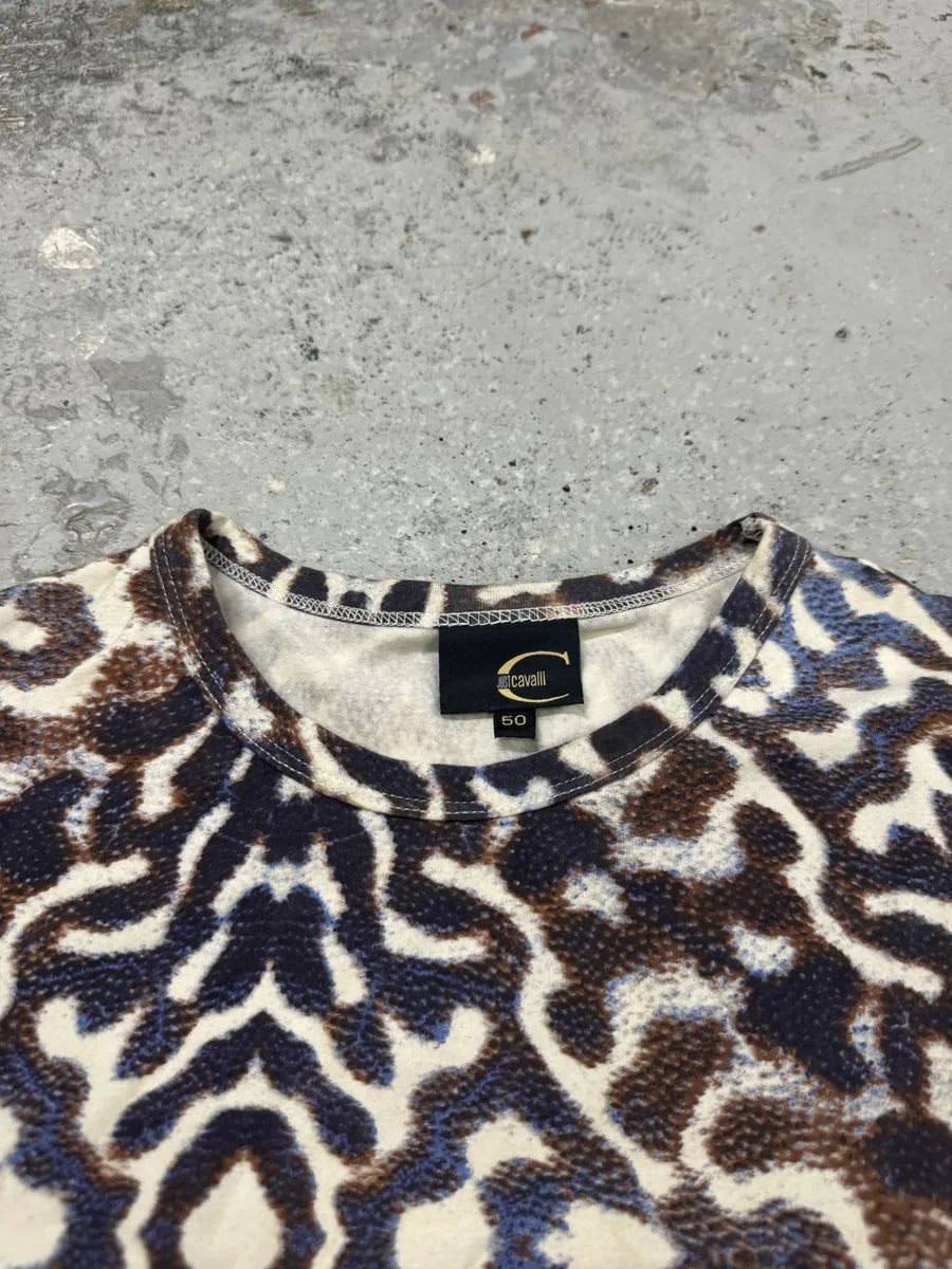 SS2007 Cavalli Hallucination Blue & Brown Pixel T-Shirt dZKzMhP 4