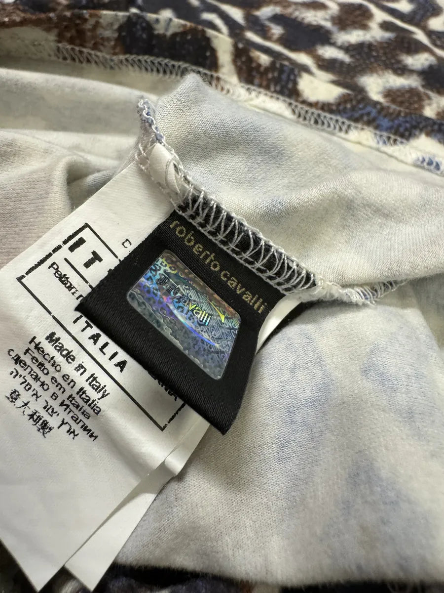 SS2007 Cavalli Hallucination Blue & Brown Pixel T-Shirt dZKzMhP 5