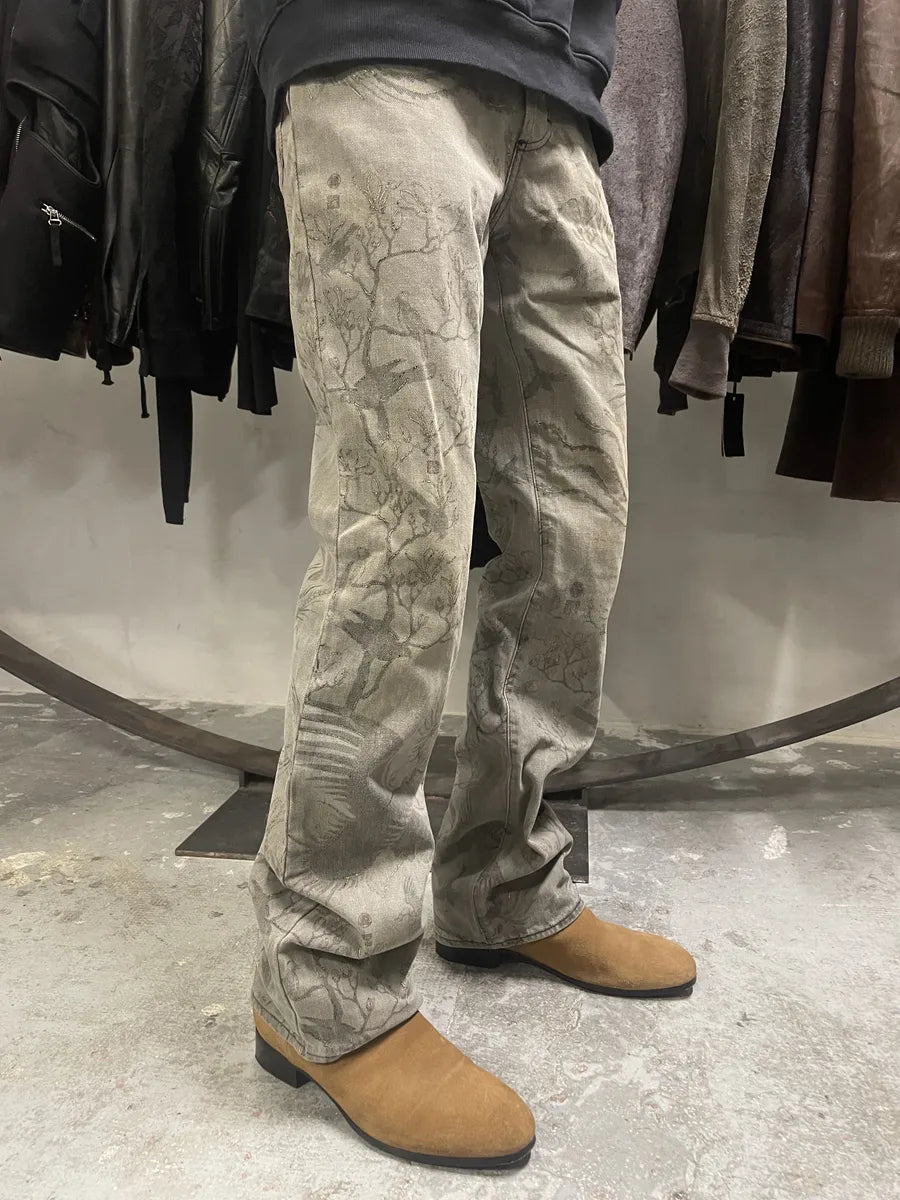 SS2007 Cavalli Nature Grey Eden Safari Denim Jeans (S/M) NcnlSgP 1